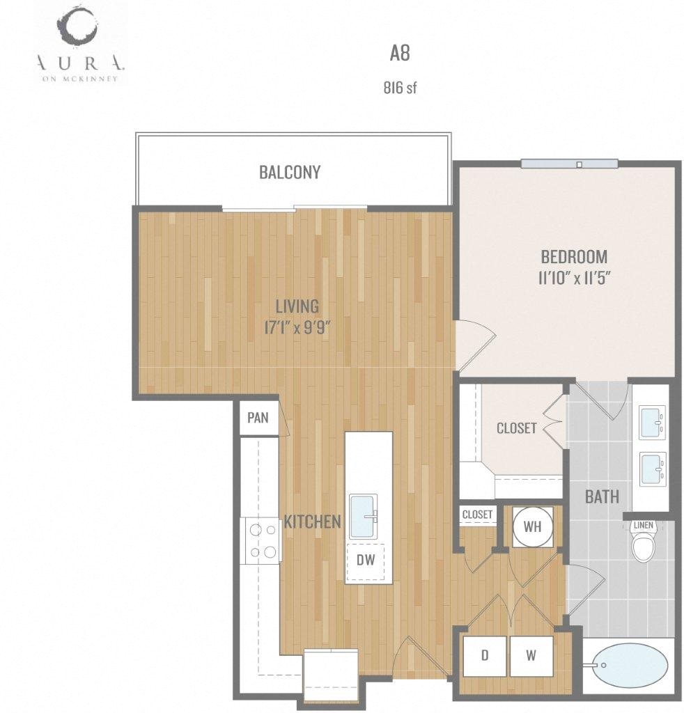 Aura On Mckinney Apartments A8 Floor Plan Aura On Mckinney Apartments A8 Floor Plan